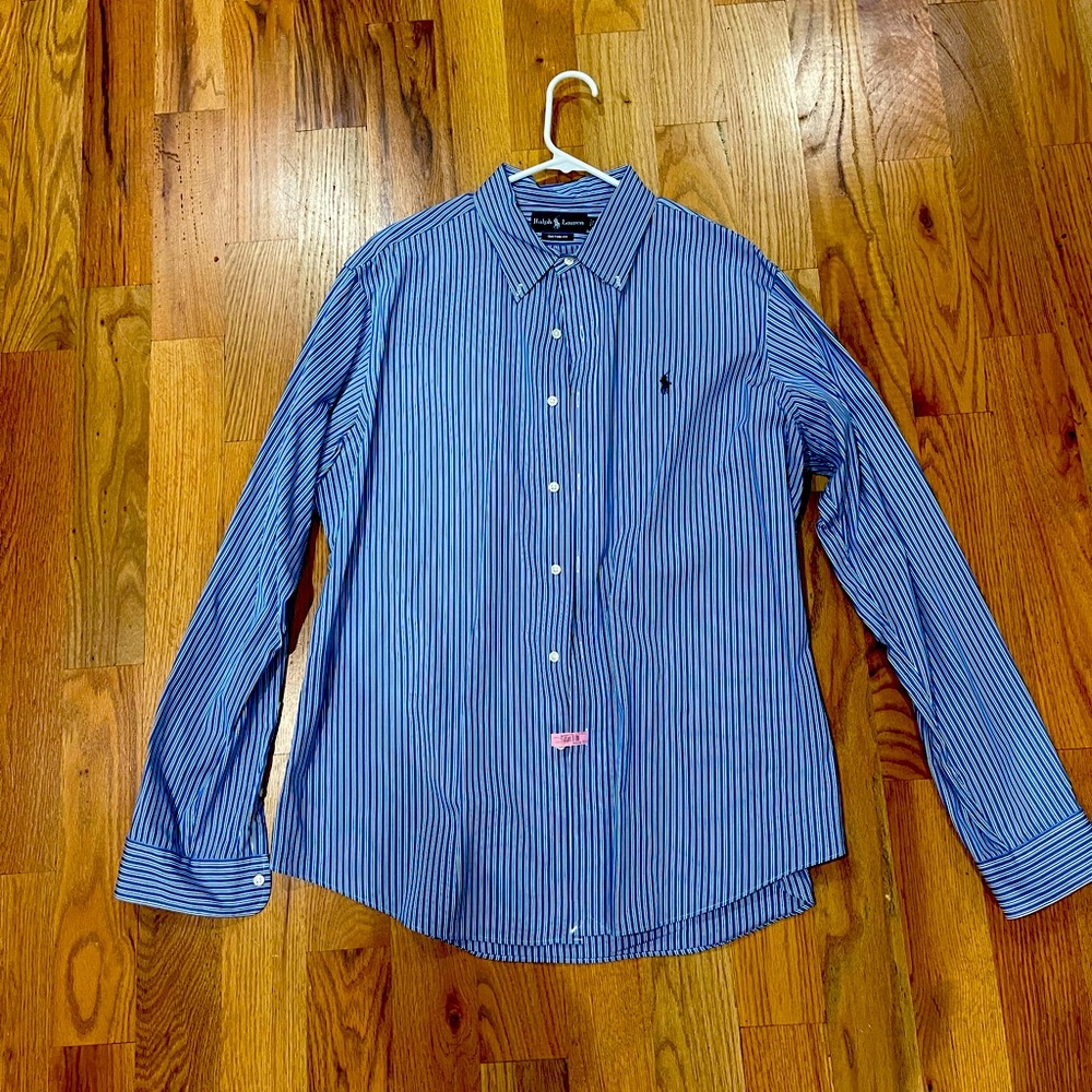Blue Polo button up shirt, size XL